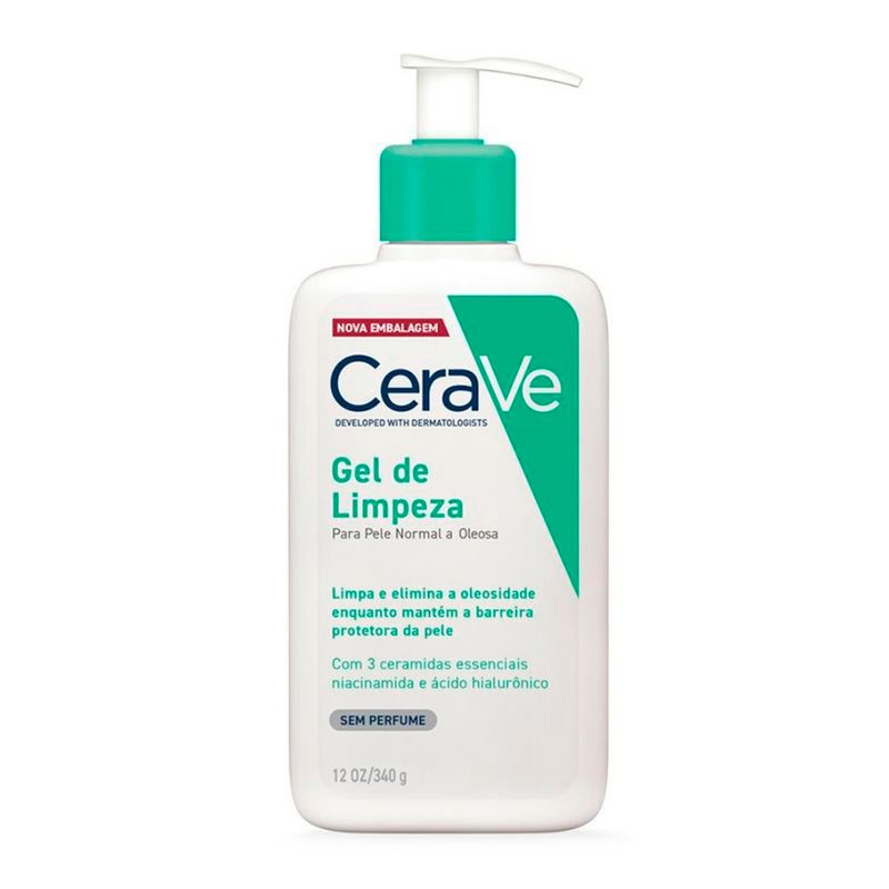 gel de limpeza cerave pele oleosa e normal 340g