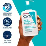 gel de limpeza cerave acne control pele oleosa a acneica 340g
