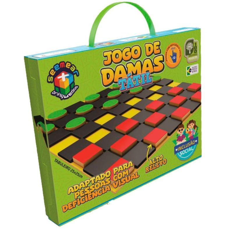 jogo de damas seemear tátil mdf sme054 (mp)