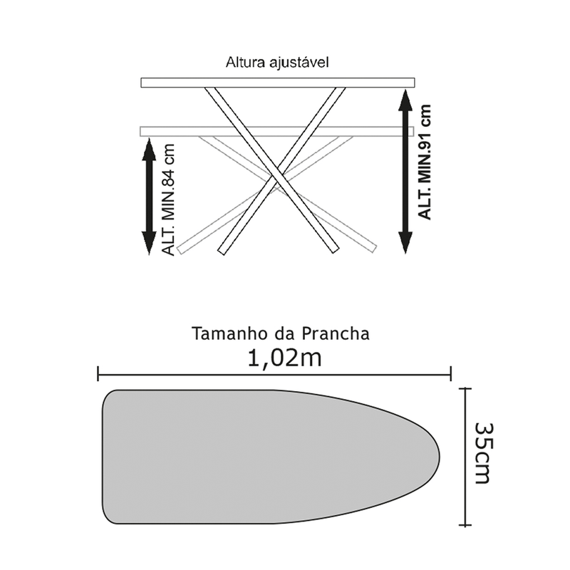 tábua de passar roupa utimil mais bella pr221