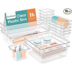 conjunto de organizadores de gaveta 16 peças stormiracle transparente a-bi