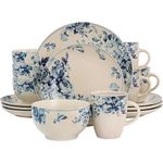 conjunto de jantar 16 peças elama azul/branco a-bi