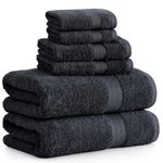 conjunto toalhas de banho 6 peças lane linen preto a-bi