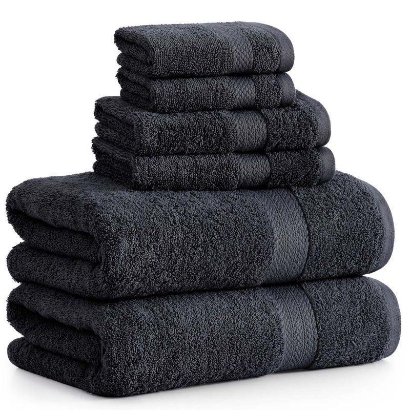 conjunto toalhas de banho 6 peças lane linen preto a-bi
