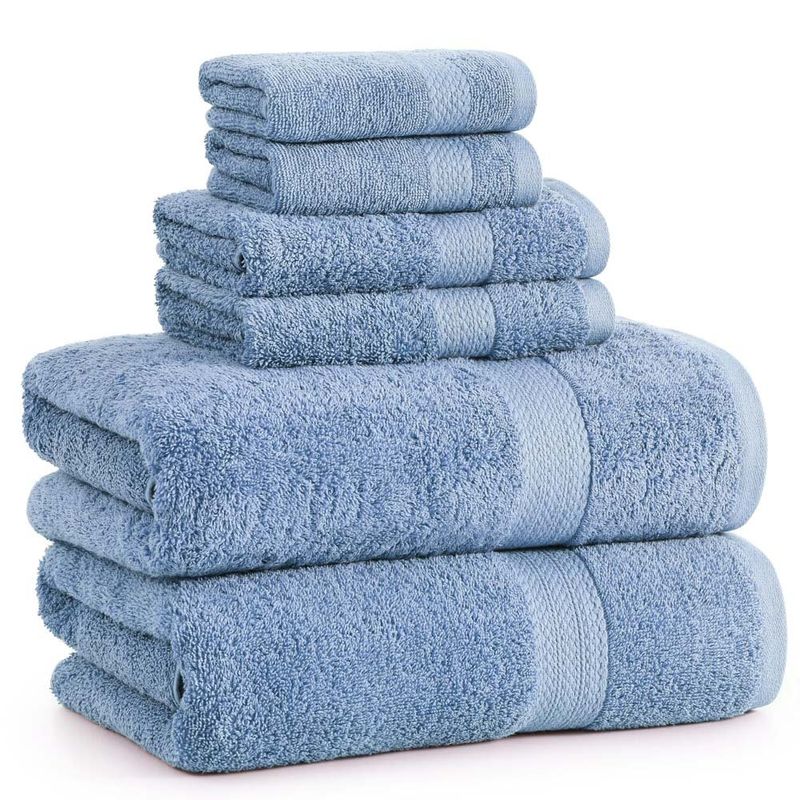 conjunto toalhas de banho 6 peças lane linen azul a-bi