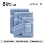 conjunto toalhas de banho 6 peças lane linen azul a-bi