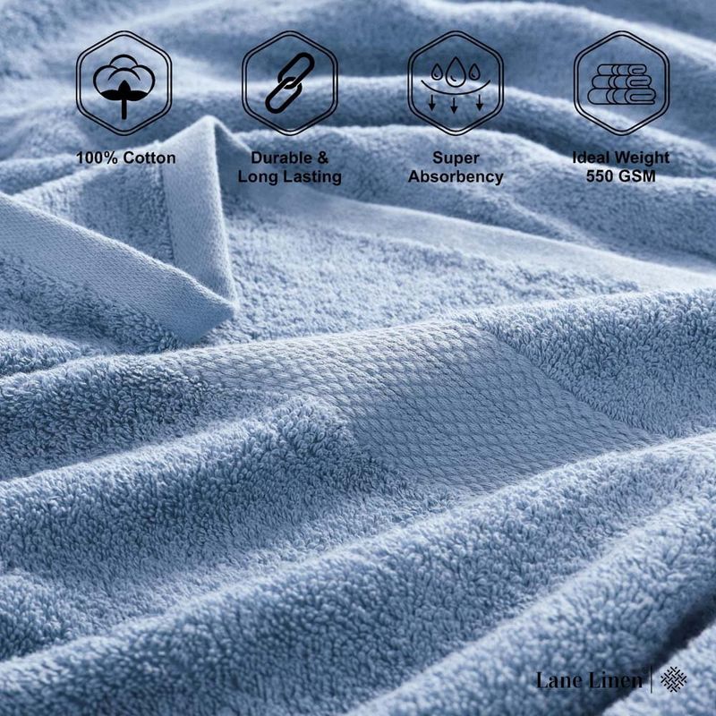 conjunto toalhas de banho 6 peças lane linen azul a-bi