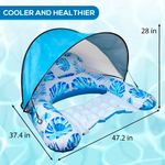 cadeira inflável de piscina mortime com suporte de copo azul a-bi