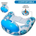 cadeira inflável de piscina mortime com suporte de copo azul a-bi