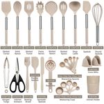 conjunto 28 peças utensílios de cozinha ncue silicone bege a-bi