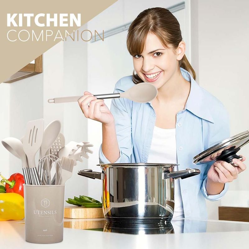 conjunto 28 peças utensílios de cozinha ncue silicone bege a-bi