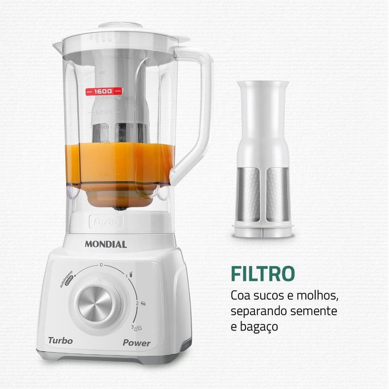 liquidificador mondial turbo power 127v l-99 wg branco e cinza (mp)