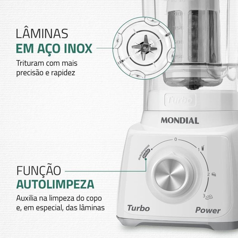 liquidificador mondial turbo power 127v l-99 wg branco e cinza (mp)