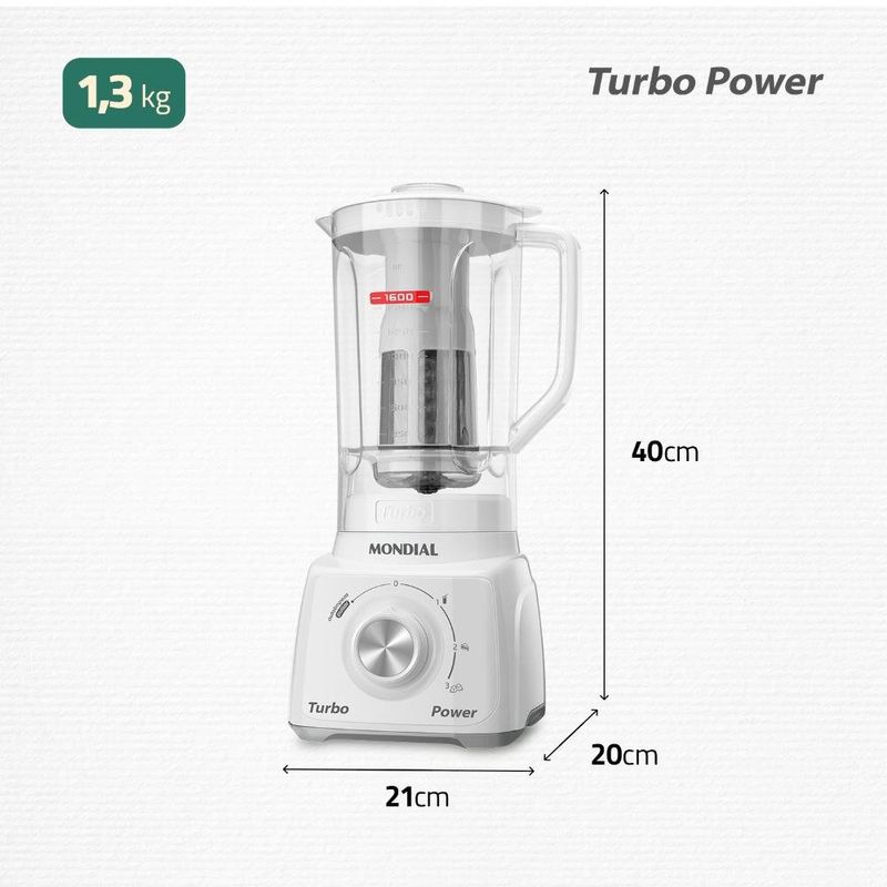 liquidificador mondial turbo power 127v l-99 wg branco e cinza (mp)