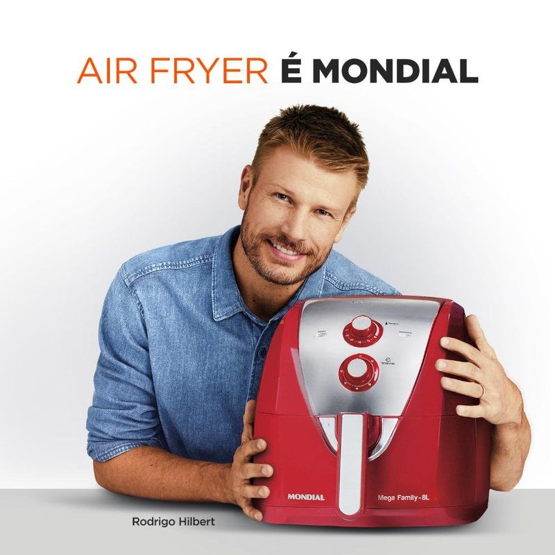 fritadeira elétrica air fryer 8l mondial 127v afn-80-ri vermelha (mp)