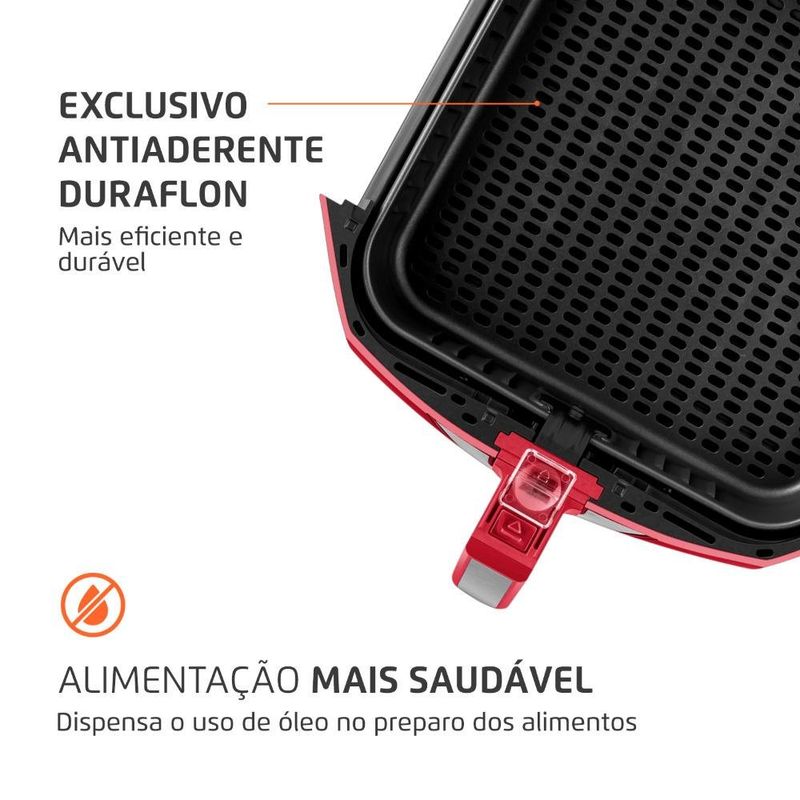 fritadeira elétrica air fryer 8l mondial 127v afn-80-ri vermelha (mp)