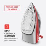 ferro de passar a vapor mondial 60hz 127v fvn-01-o laranja e branco (mp)