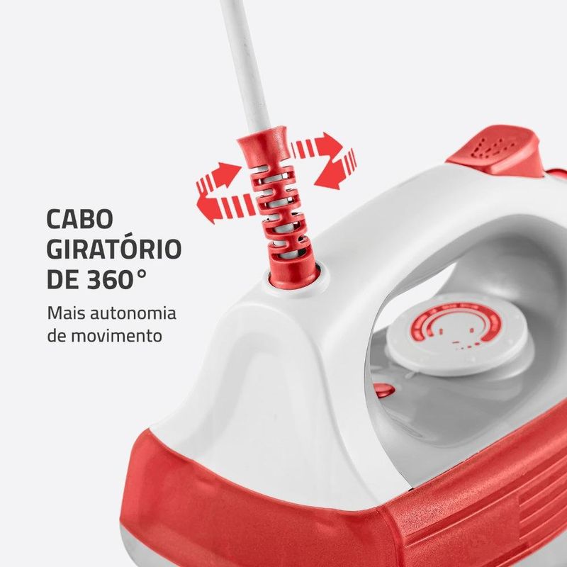 ferro de passar a vapor mondial 60hz 127v fvn-01-o laranja e branco (mp)