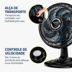 ventilador de mesa super turbo mondial com 8 pás 127v vtx-40-chrome preto e azul (mp)