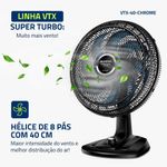 ventilador de mesa super turbo mondial com 8 pás 127v vtx-40-chrome preto e azul (mp)