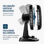 ventilador de mesa super turbo mondial com 8 pás 127v vtx-40-chrome preto e azul (mp)
