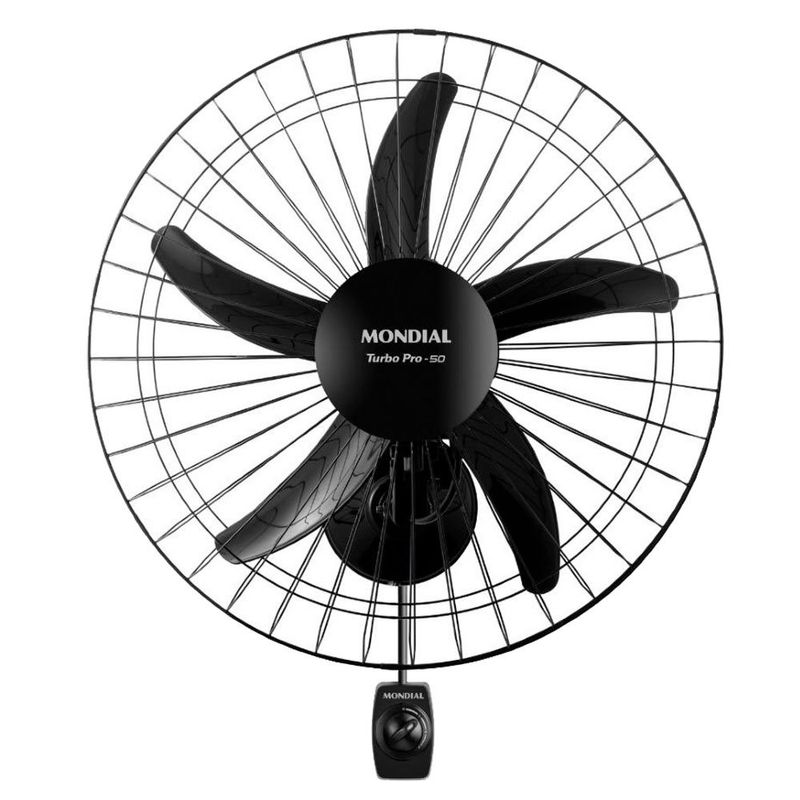 ventilador de parede turbo mondial com 5 pás 127v nvp-pro-50 preto (mp)