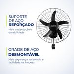ventilador de parede turbo mondial com 5 pás 127v nvp-pro-50 preto (mp)