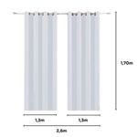 cortina bella & co pratika lisa slim 260x170cm branco (mp)