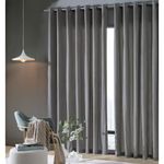 cortina bella & co rústica pantex 360x250cm cinza escuro (mp)