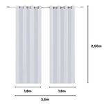 cortina bella & co rústica pantex 360x250cm cinza escuro (mp)