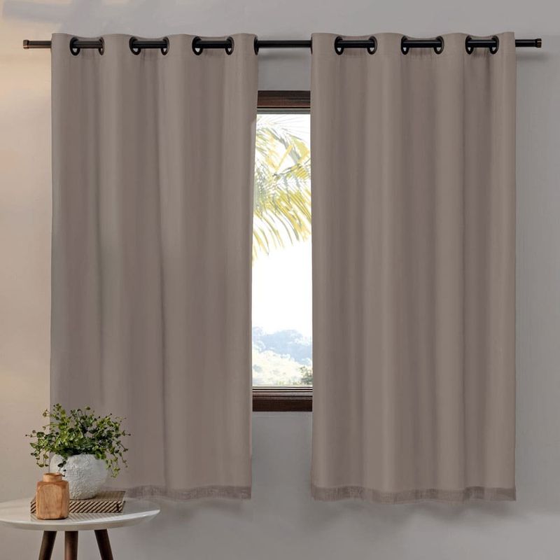 cortina bella & co pratika lisa slim 260x170cm areia (mp)