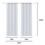 cortina bella & co pratika lisa slim 260x170cm areia (mp)