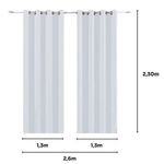 cortina bella & co pratika lisa slim 260x230cm cinza escuro (mp)