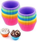 forma de silicone para cupcake 24 peças jewoster sortidas a-bi