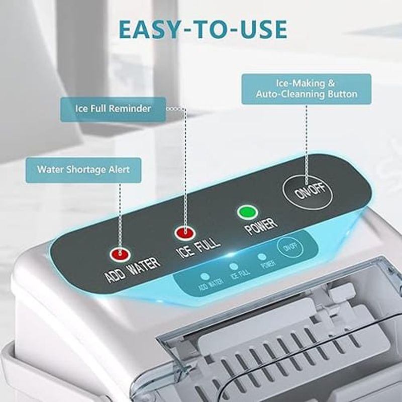 máquina de fazer gelo portátil euhomy branco a-bi