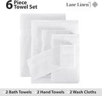 jogo de toalhas 6 peças lane linen branco a-bi