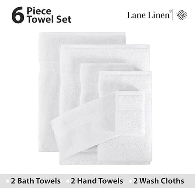 jogo de toalhas 6 peças lane linen branco a-bi
