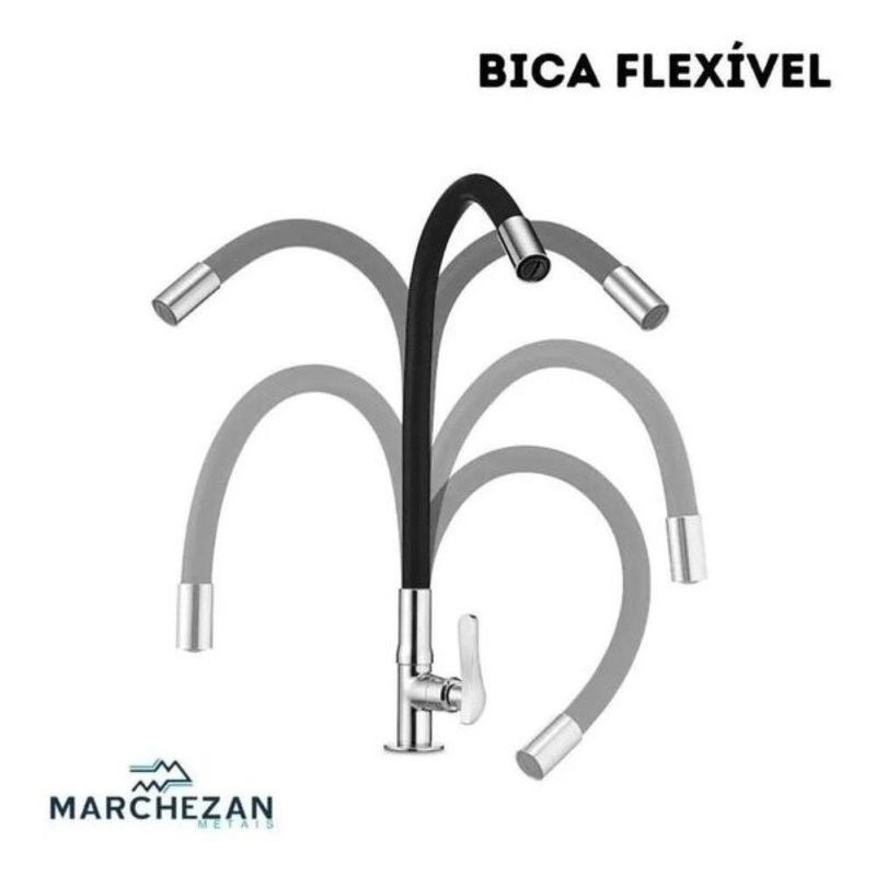 torneira de bancada marchezan para cozinha gourmet 247907-c92 preto (mp)