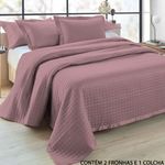 kit colcha queen rozac 3 peças melbourne 240x260cm rosa (mp)