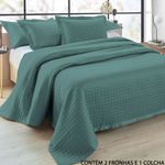 kit colcha king rozac 3 peças melbourne 260x280cm verde (mp)