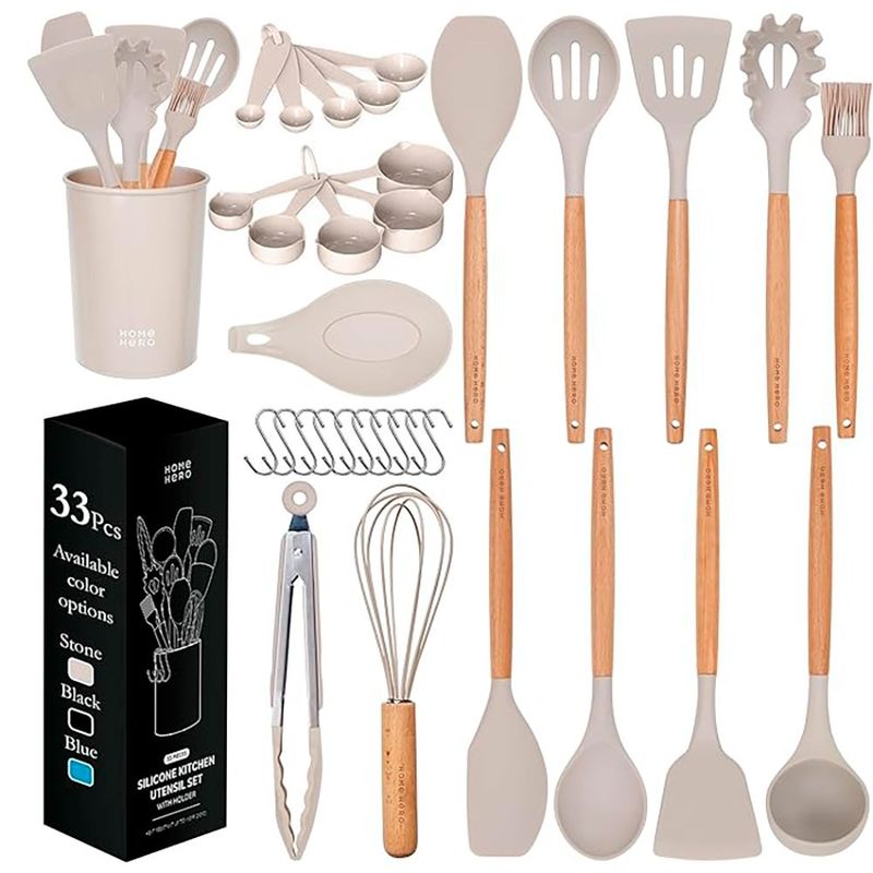 conjunto 33 peças utensílios home hero caqui a-bi