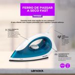 ferro de passar lenoxx a seco fast 127v pff603 azul e branco (mp)