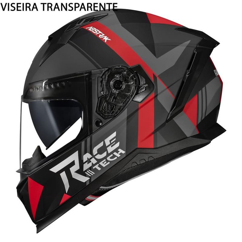 Capacete Race Tech Volt Abstrak Fosco Preto E Vermelho 62 (MP)