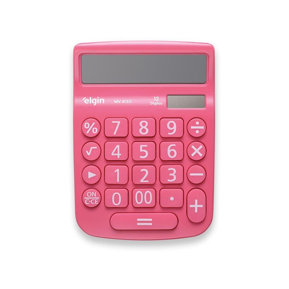 Calculadora De Mesa 12 Digitos Cor Rosa Mv-4130 Elgin