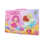 estojo maleta escolar toy king angelina 86 peças com lápis de cor + giz de cera e acessórios (mp)