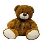 pelúcia fizzy urso sentado marrom com laço 64cm f-1458 (mp)