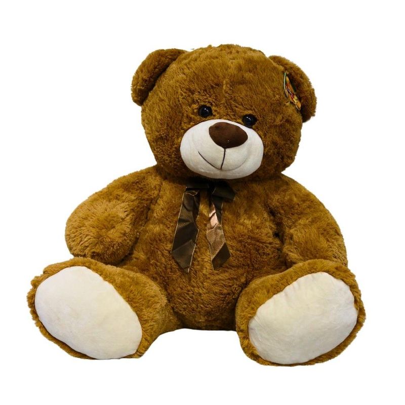 pelúcia fizzy urso sentado marrom com laço 64cm f-1458 (mp)
