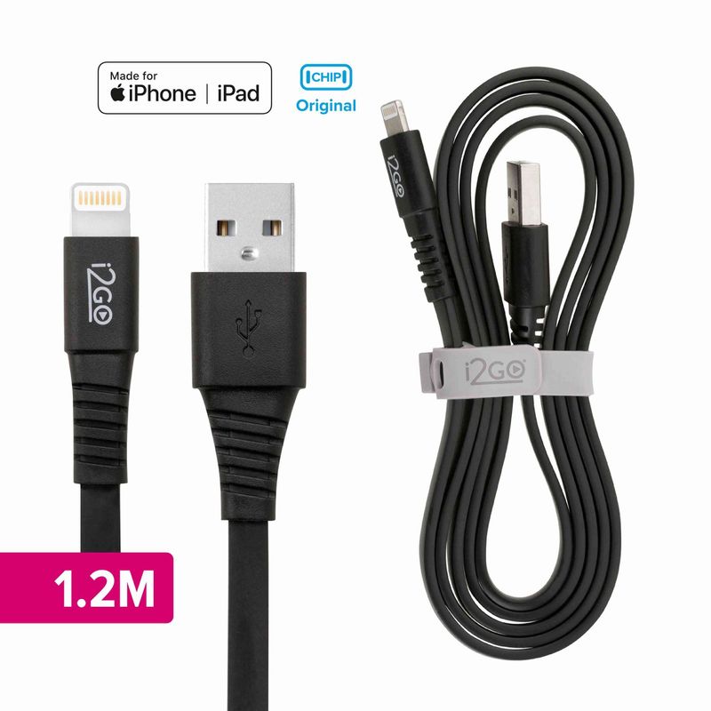 cabo usb-a para lightning i2go 1,2m preto bl074