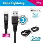 cabo usb-a para lightning i2go 1,2m preto bl074