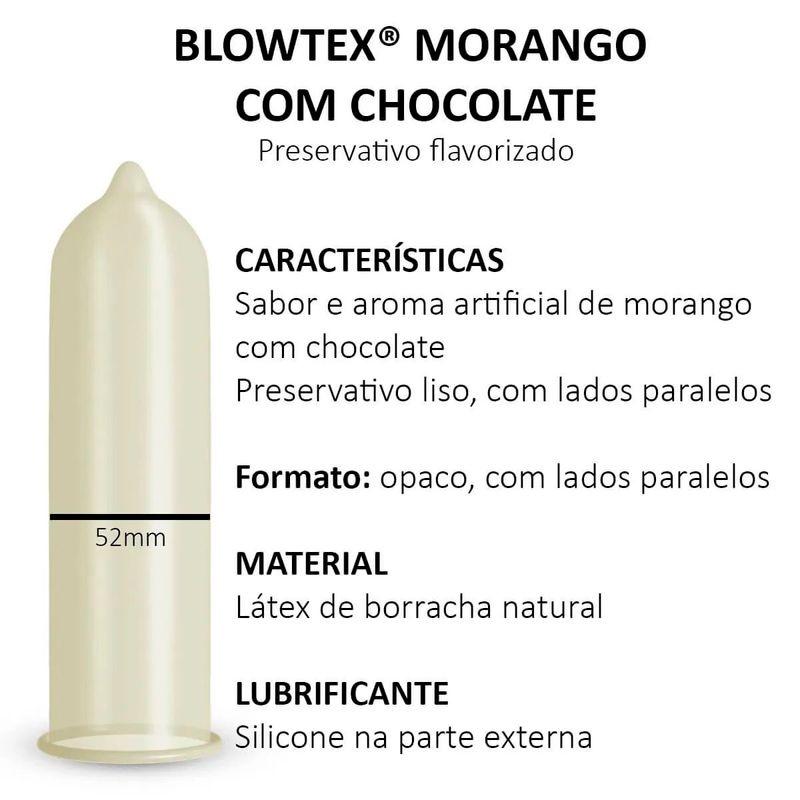preservativo browtex morango com chocolate 3 unidades